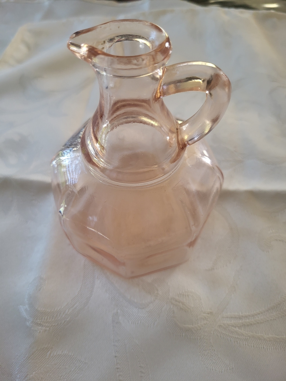 Vintage Deco Hazel Atlas Glass Company PInk Glass Cruet c.1935